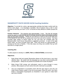 SWAMPSCOTT YOUTH SOCCER U5/U6 Coaching Guideline