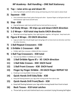 NP Academy - Ball Handling &ndash; ONE Ball Stationary 1) Tap &ndash; raise