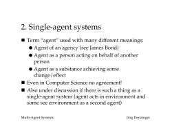 Single-agent systems - Department of Computer Science