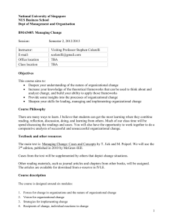 BMA5405: Managing Change