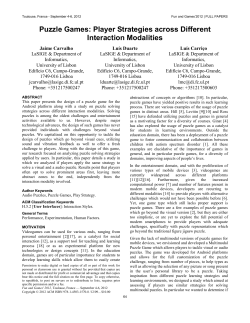 Puzzle games: player strategies across different interaction modalities