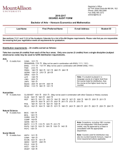 Honours Economics and Mathematics