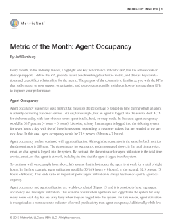 Metric of the Month: Agent Occupancy