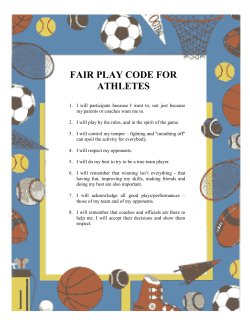 FAIR PLAY CODE FOR ATHLETES