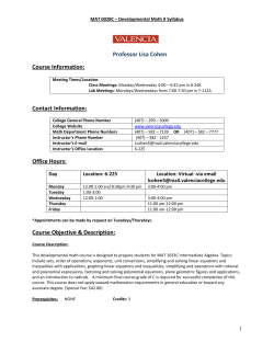 MAT0028C - Valencia College