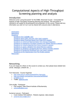 Computational Aspects of High-Throughput