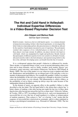 The Hot and Cold Hand in Volleyball: Individual