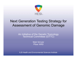 Next Generation Testing Strategy for Assessment of Genomic Damage