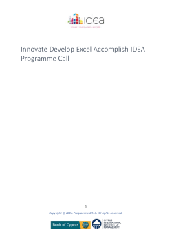 Programme background - idea innovate | develop | excel | accomplish