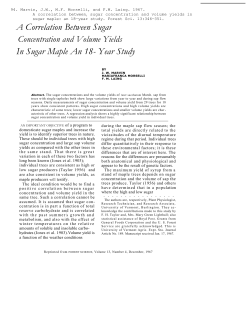 A Correlation Between Sugar In Sugar Maple An 18