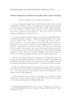 Metric Dimension of Directed Graphs with Cyclic Covering