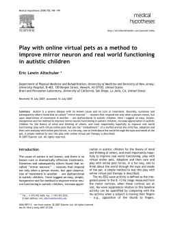 Play with online virtual pets as a method to improve mirror neuron