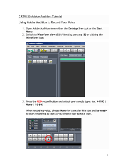 CRTV130 Adobe Audition Tutorial