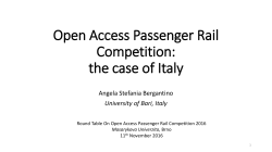 Open Access Passenger Rail Competition: the case of Italy
