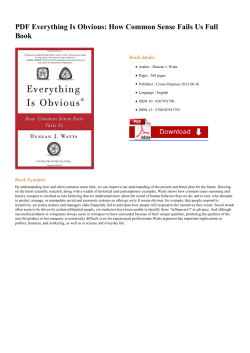 PDF Everything Is Obvious: How Common Sense