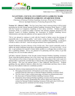 NJ LOTTERY, COUNCIL ON COMPULSIVE GAMBLING MARK