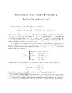 Supplementary File: Proof of Proposition 1