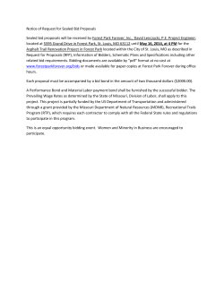 Notice of Request for Sealed Bid Proposals Sealed bid proposals