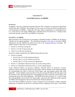 GAAP Reporting in FIRMS - California State University