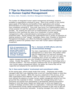 7 Tips to Maximize Your Investment in Human Capital Management