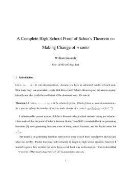 A Complete High School Proof of Schur`s Theorem on Making