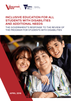 inclusive education for all students with disabilities and additional
