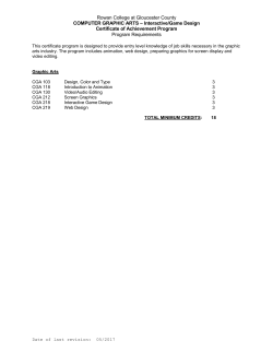 Interactive/Game Design Certificate of Achievement Program Program