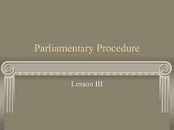 Parliamentary Procedure