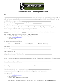 Automatic Credit Card Payment Form Date: I, authorize Obras, LLC