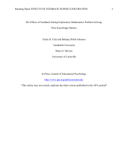 (2012). The effects of feedback during exploratory