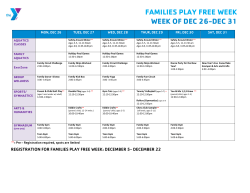 families play free week week of dec 26-dec 31
