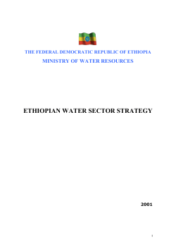 National Water Sector Strategy - Ministry of Water, Irrigation