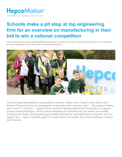 Schools make a pit stop at top engineering firm for an overview on