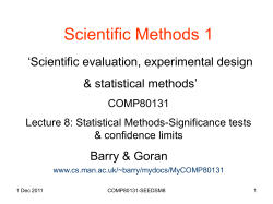 COMP80131: Scientific Methods 1