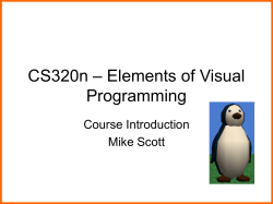 CS329e &ndash; Elements of Visual Programming