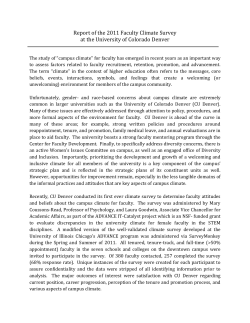 Faculty Climate Survey Results - University of Colorado Denver