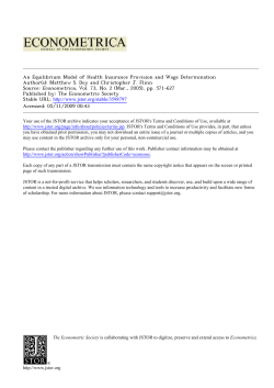 An Equilibrium Model of Health Insurance Provision and Wage