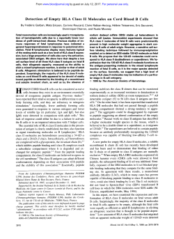 Detection of Empty HLA Class I1 Molecules on Cord