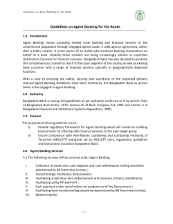 Guidelines on Agent Banking for the Banks