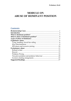 Module on abuse of dominant position