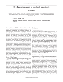 New inhalation agents in paediatric anaesthesia