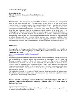 A Systemic Risk? - Fox School of Business