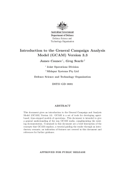 Introduction to the General Campaign Analysis Model (GCAM
