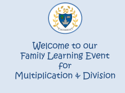 Multiplication and Division Family Learning Event
