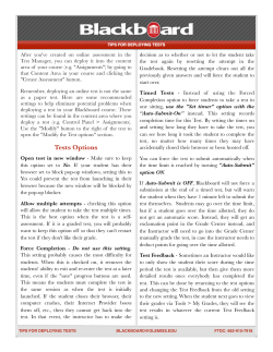 Recommended Settings for Deploying Tests in Blackboard
