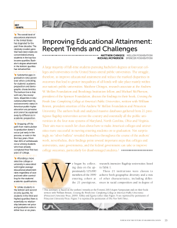 Improving Educational Attainment: Recent Trends and