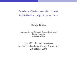 Maximal Chains and Antichains in Finite Partially Ordered Sets
