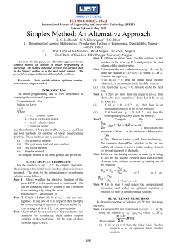 Simplex Method: An Alternative Approach