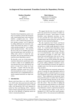 An Improved Non-monotonic Transition System for Dependency