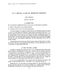 on a special class of dedekind domains